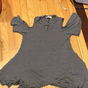 Soprano Black and White Striped Blouse ebs